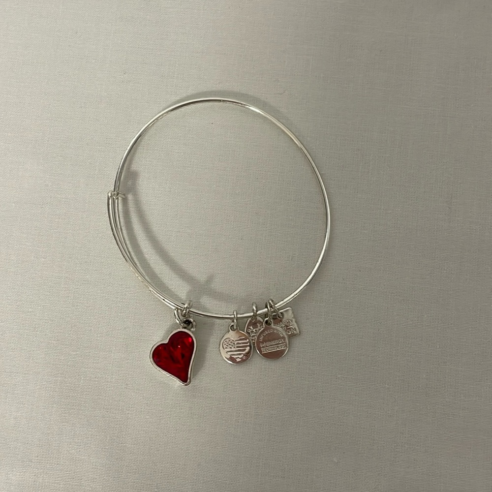 Alex and Ani Silver Heart Bangle Bracelet